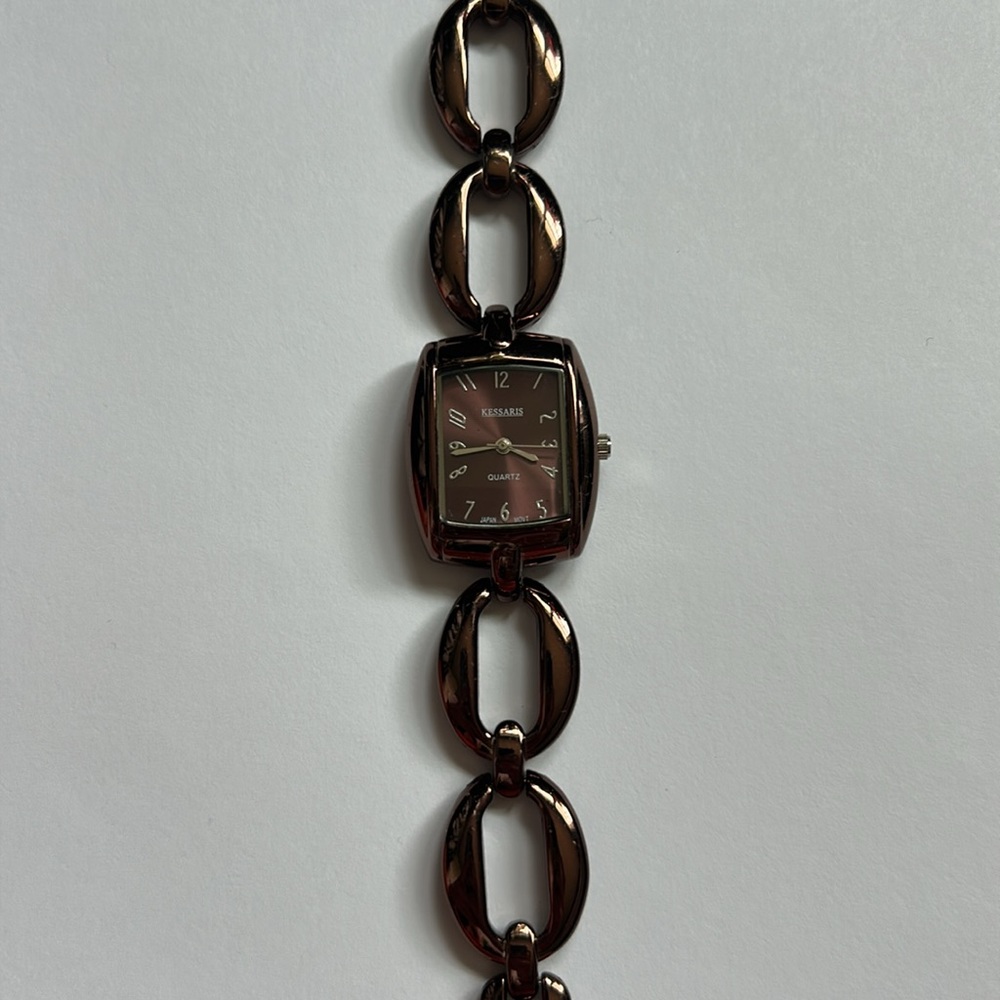 Kessaris women’s vintage bronze‎ tone dainty chainlink watch one size